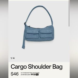 Baggu Cargo Shoulder Bag Digital Denim NWT